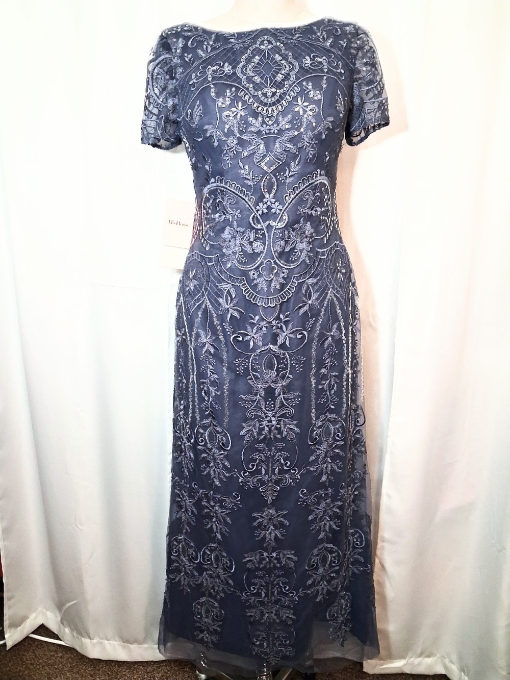 JJ's House TAG Formal Dress, Long Embroidered Lace Orchid Purple Dress, 4